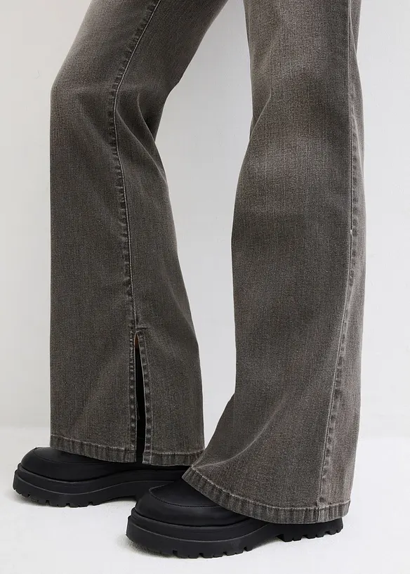 Jeans straight con spacco, vita alta, bonprix
