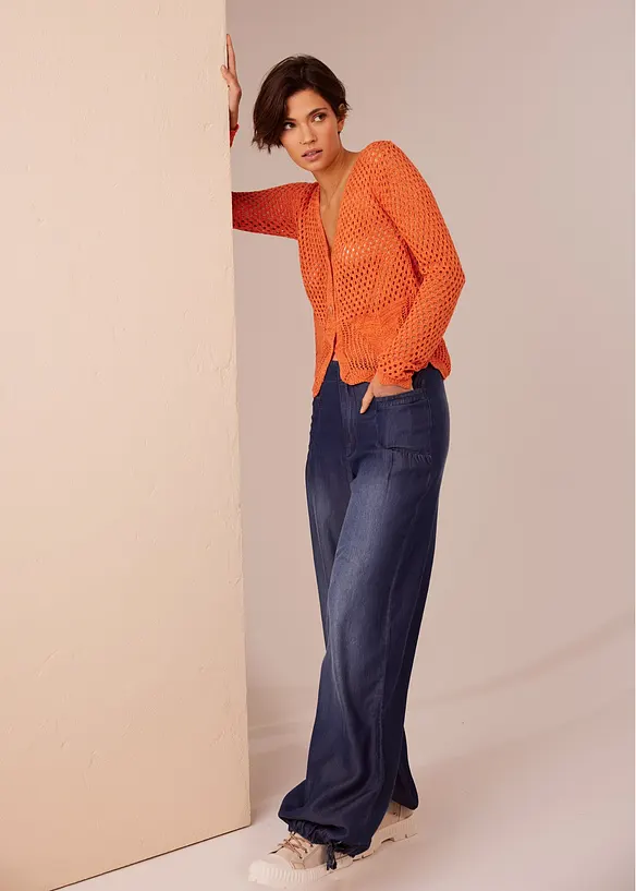 Pantaloni wide leg in Lyocell fluente, bonprix