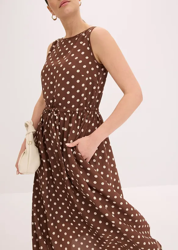 Abito midi con laccetto da annodare, bonprix