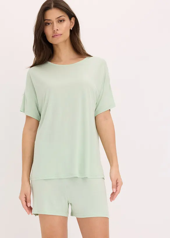 Pigiama estivo con maglia oversize in viscosa, bonprix