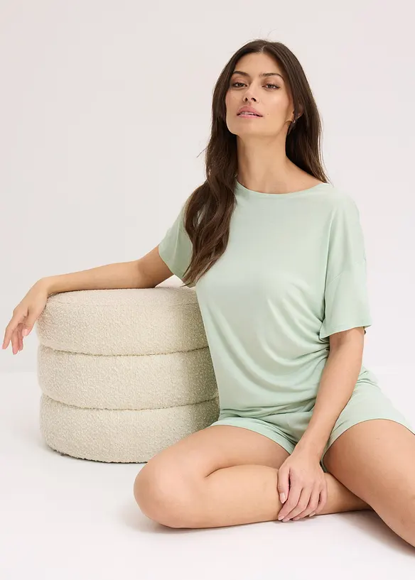 Pigiama estivo con maglia oversize in viscosa, bonprix