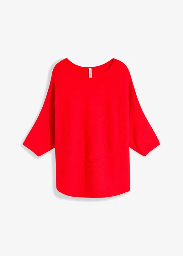 Maglione oversize a costine in misto viscosa, bonprix