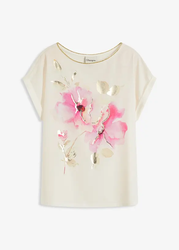 Maglia con inserto in satin, bonprix