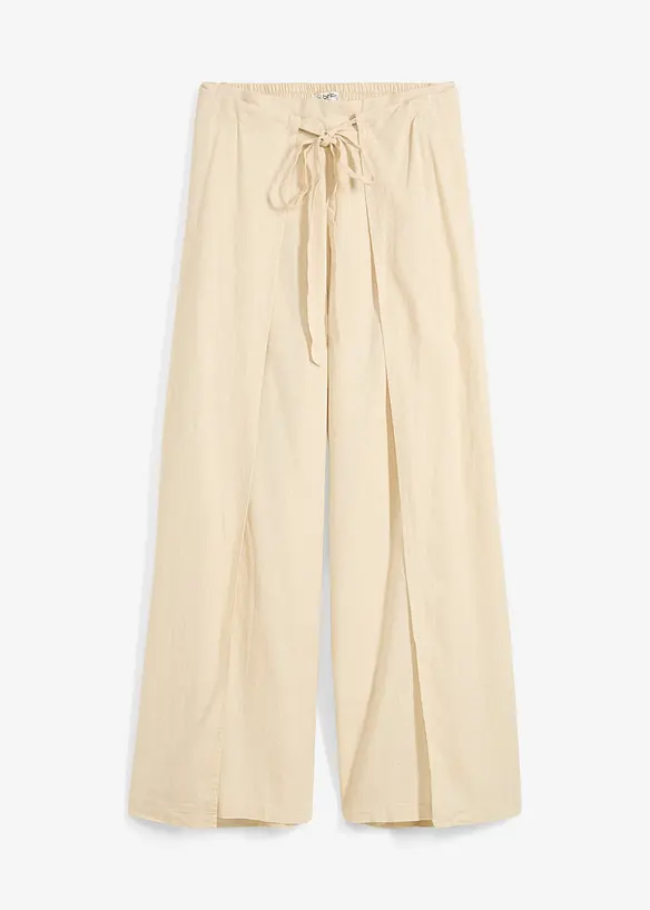 Pantaloni a palazzo in misto lino fresco, bonprix
