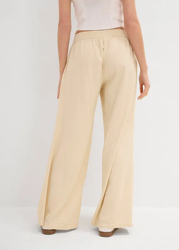 Pantaloni a palazzo in misto lino fresco, bonprix