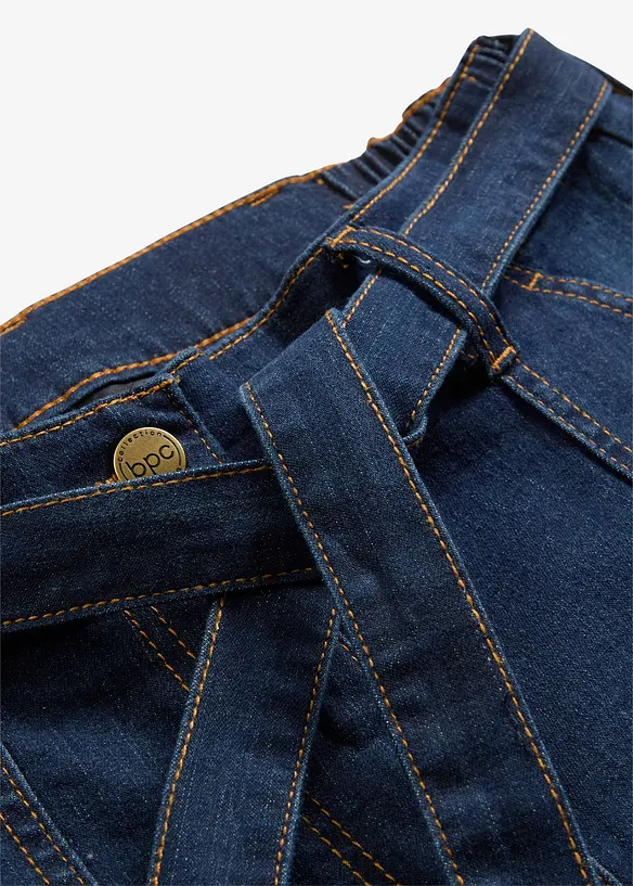 Jeans wide leg cropped con cinta comoda, vita alta, bonprix