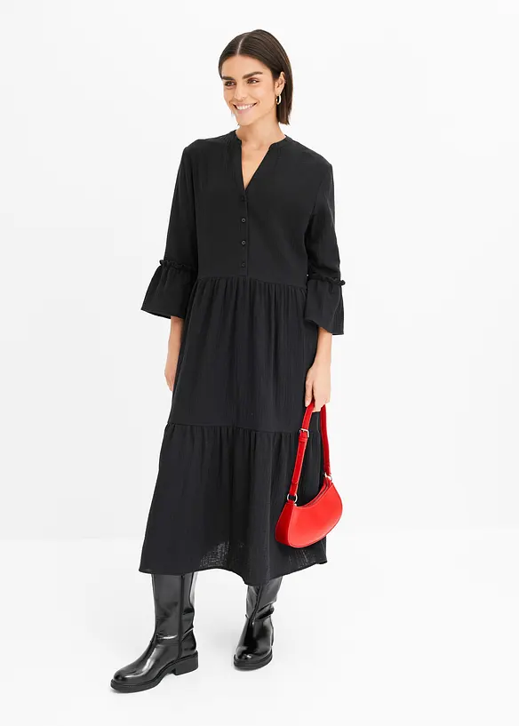 Maglia a maniche lunghe leggermente trasparente, bonprix