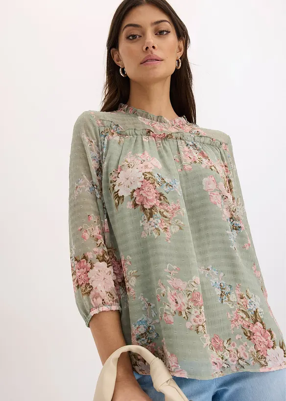 Tunica in chiffon a fantasia, bonprix