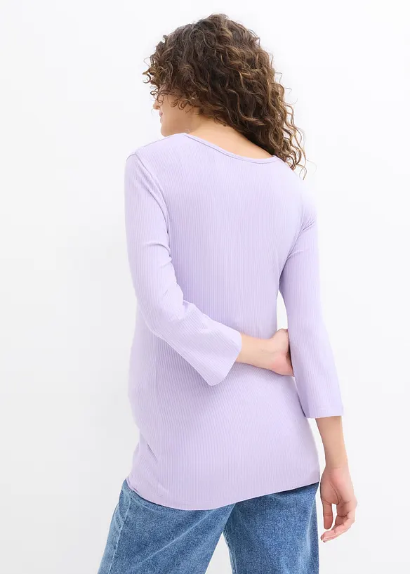 Maglia prémaman a coste con morbida scollatura a V, bonprix