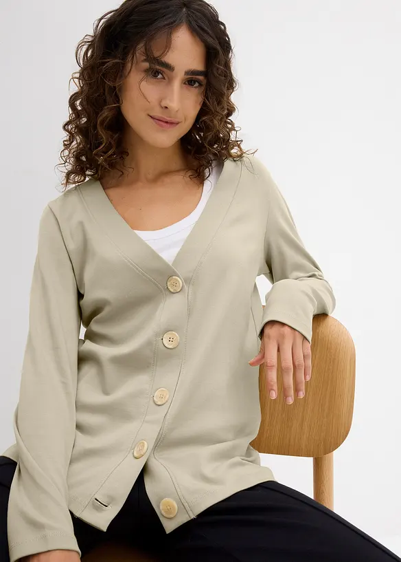Cardigan in jersey di puro cotone biologico, bonprix