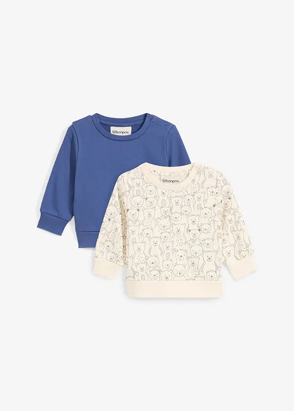 Felpa in puro cotone biologico (pacco da 2), bonprix