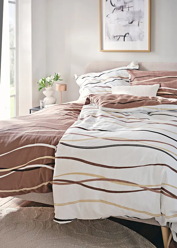 Biancheria da letto double face con onde, bonprix