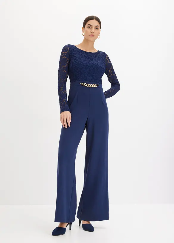 Tuta con pizzo e catena, bonprix