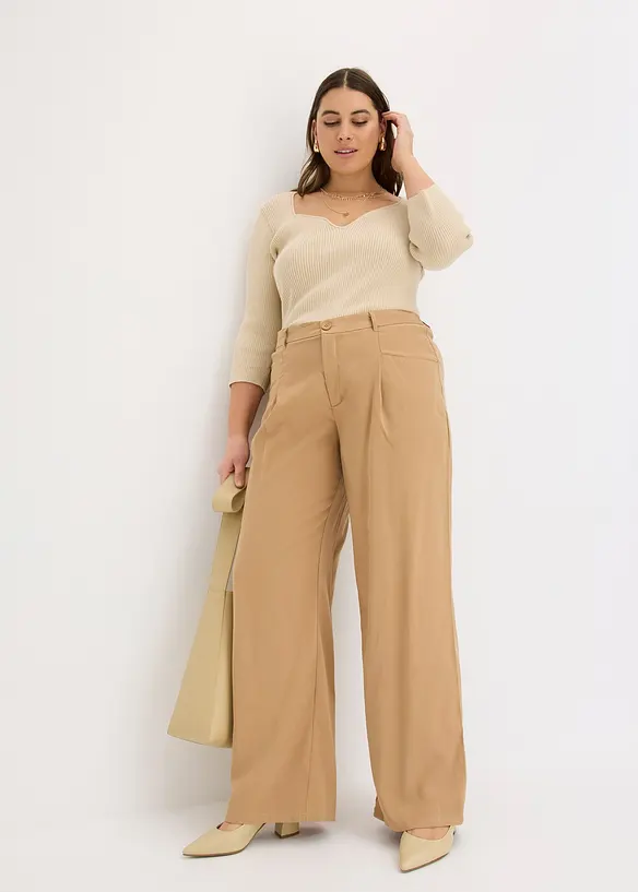 Pantaloni a palazzo con cinta comoda, bonprix