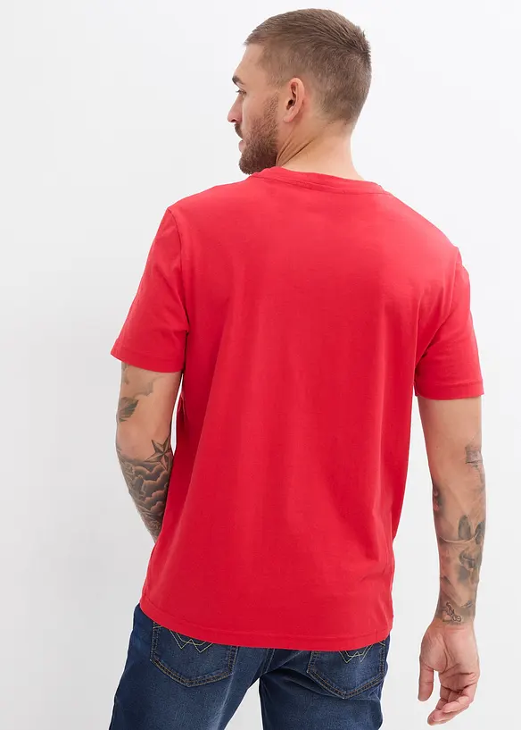 Maglia serafino a maniche corte in puro cotone biologico (pacco da 2), bonprix