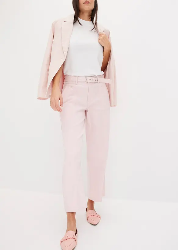 Pantaloni culotte elasticizzati in twill con cintura, bonprix