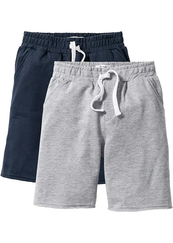 Bermuda in felpa di misto cotone morbido (pacco da 2), bonprix