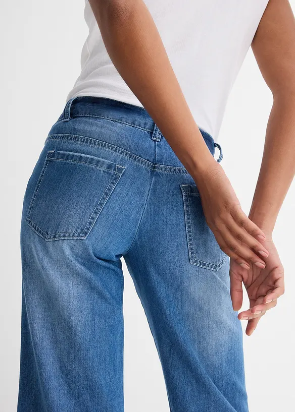 Jeans wide leg, vita media, bonprix