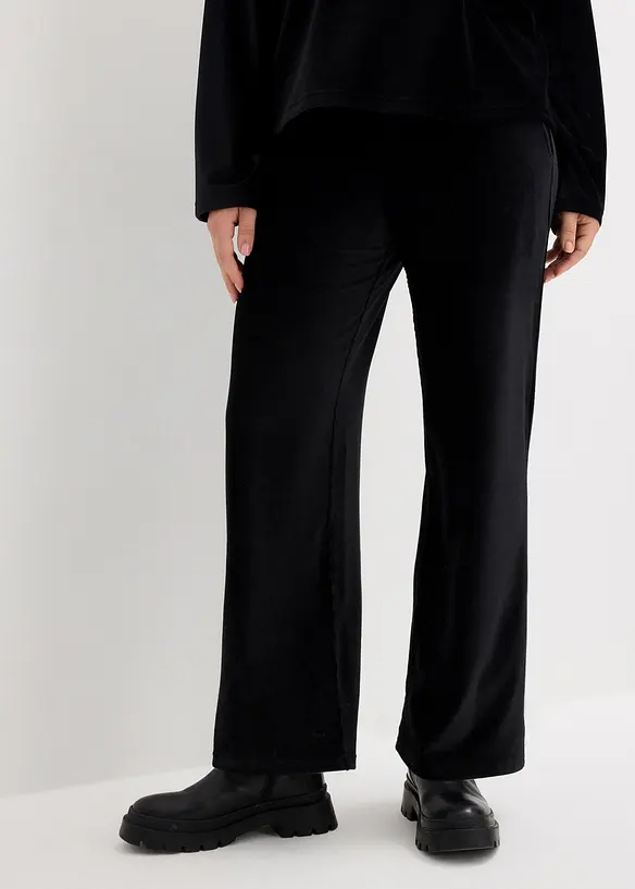 Pantaloni in velluto a coste di jersey, bonprix