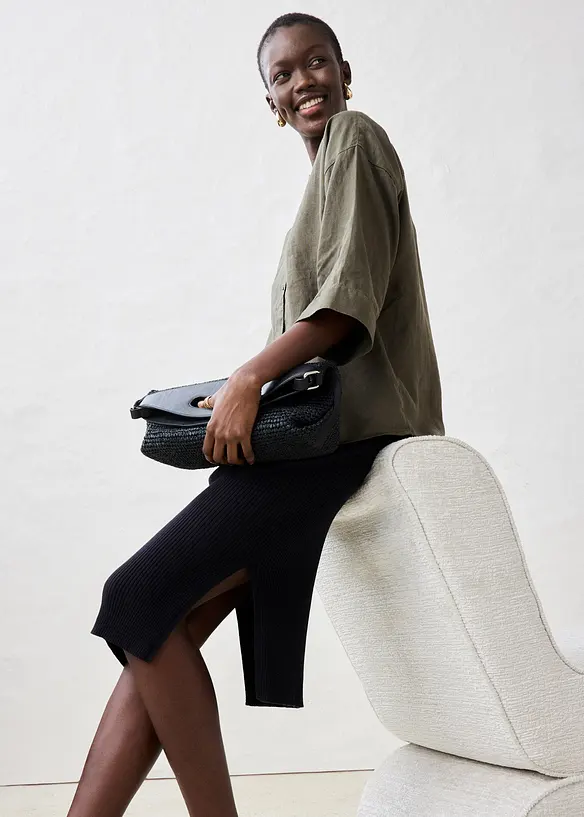 Blusa oversize in puro lino, bonprix
