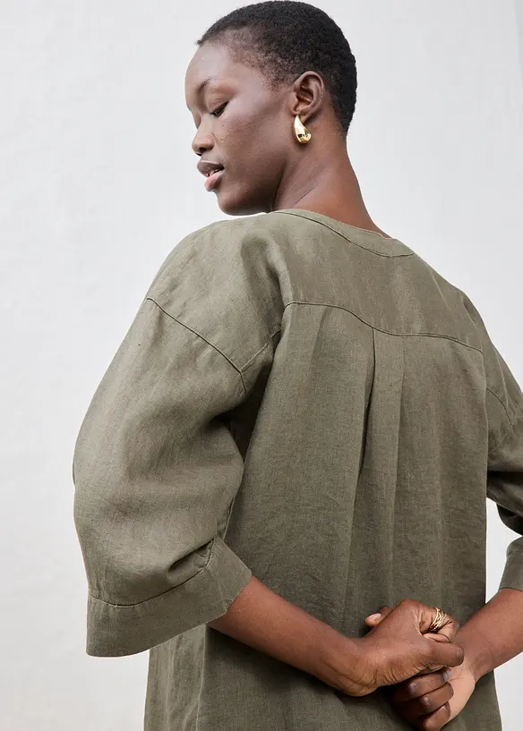 Blusa oversize in puro lino, bonprix