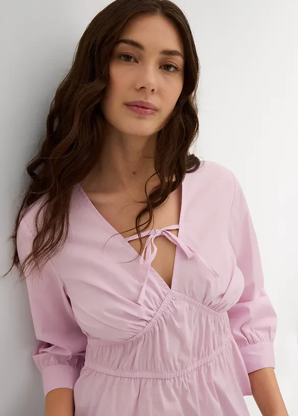 Blusa arricciata con cuciture elasticizzate, bonprix