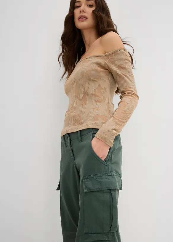 Pantaloni cargo in puro cotone, bonprix