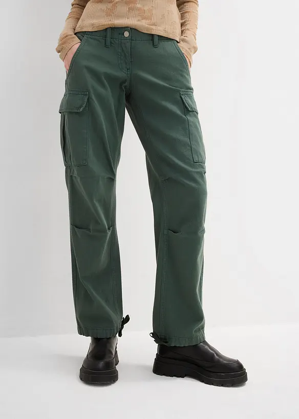 Pantaloni cargo in puro cotone, bonprix
