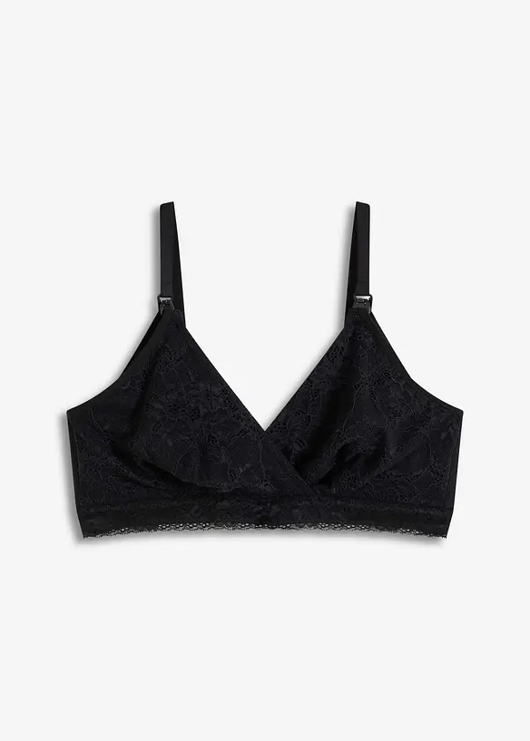 Reggiseno allattamento senza ferretto con cotone biologico e pizzo, bonprix