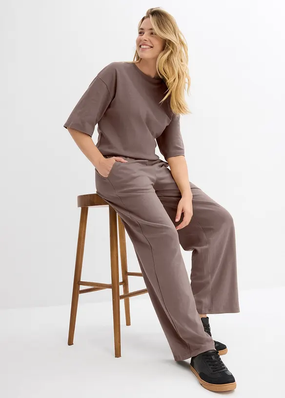 Pantaloni in jersey interlock, bonprix