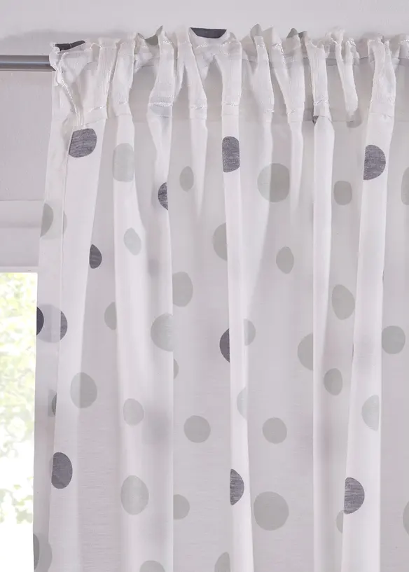 Tenda trasparente in poliestere riciclato a pois (pacco da 1), bonprix