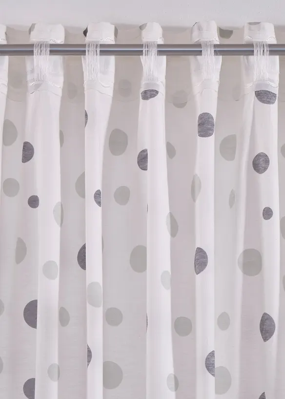 Tenda trasparente in poliestere riciclato a pois (pacco da 1), bonprix