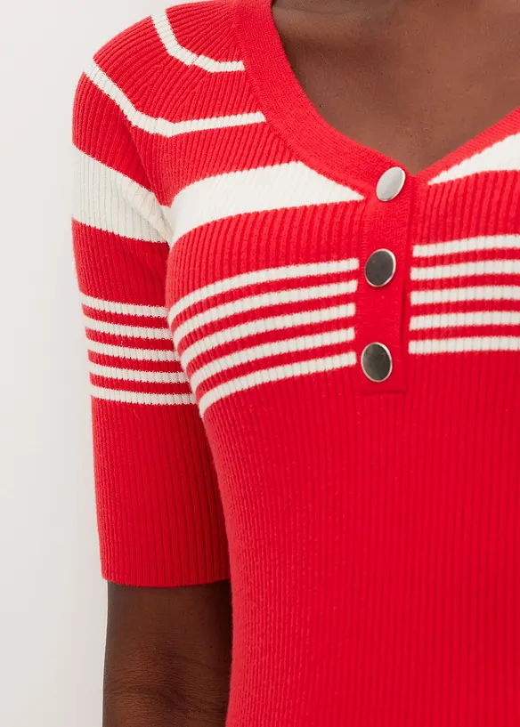 Maglione in filato fine con bottoni decorativi, bonprix