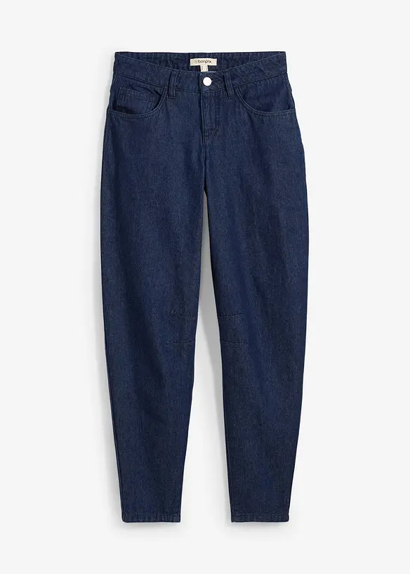Jeans barrel in cotone biologico, vita media, bonprix