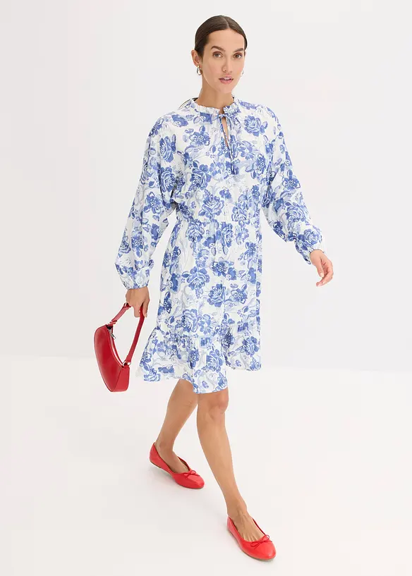 Abito in satin fantasia, bonprix