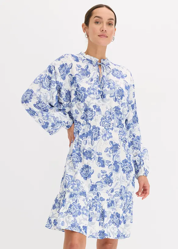 Abito in satin fantasia, bonprix