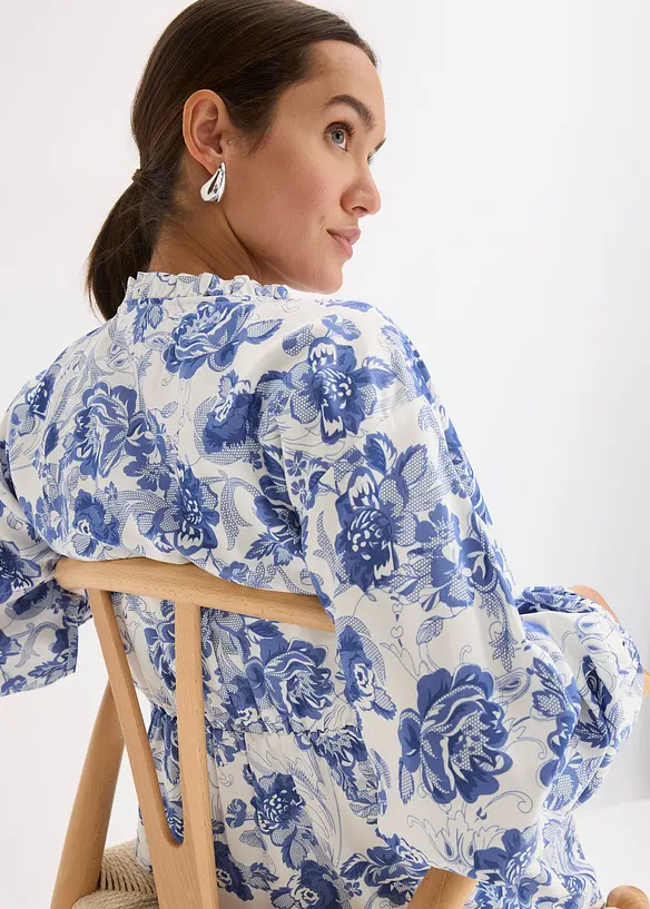 Abito in satin fantasia, bonprix