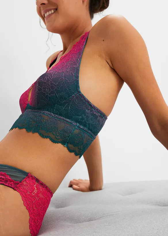 Reggiseno a bustier con pizzo delicato dai colori sfumati, bonprix