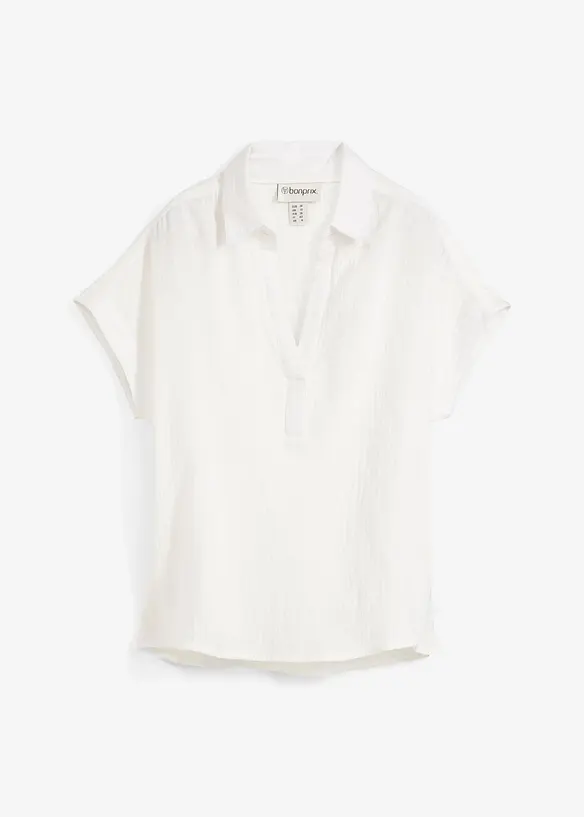 Blusa a maniche corte in mussola leggera, bonprix