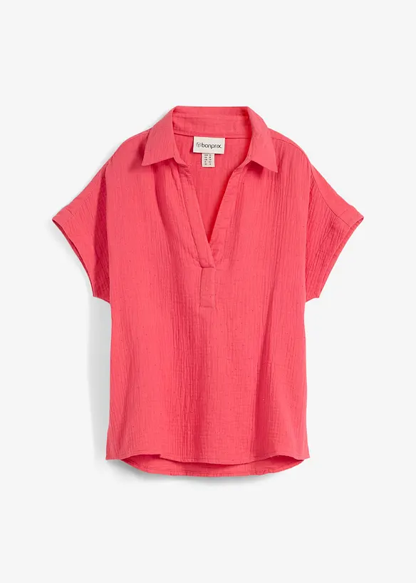 Blusa a maniche corte in mussola leggera, bonprix