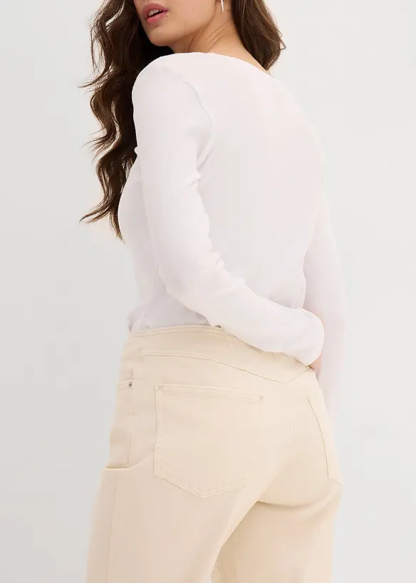 Jeans straight, vita media, bonprix