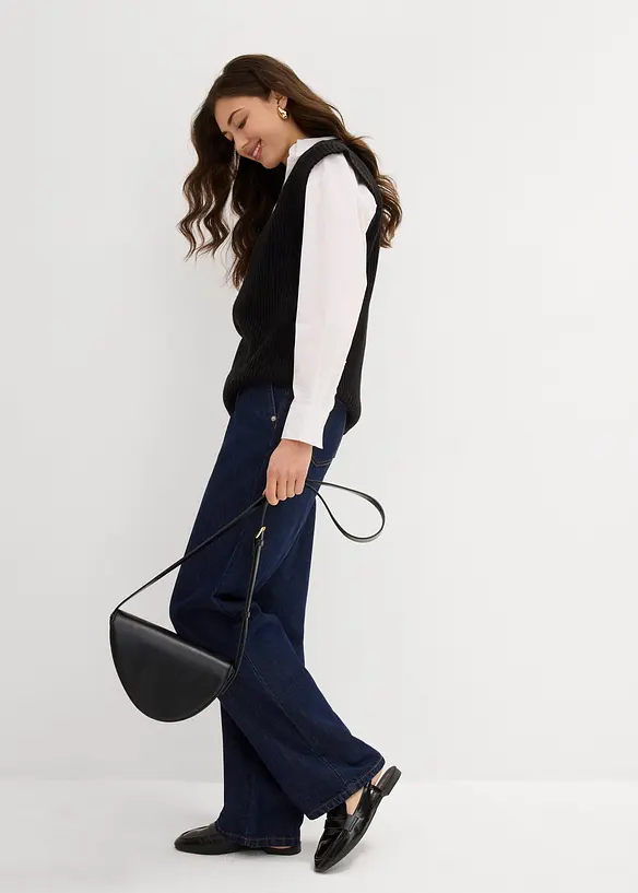 Jeans straight low stretch, vita alta, bonprix