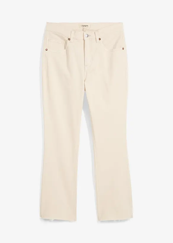 Jeans flared cropped, vita alta, bonprix