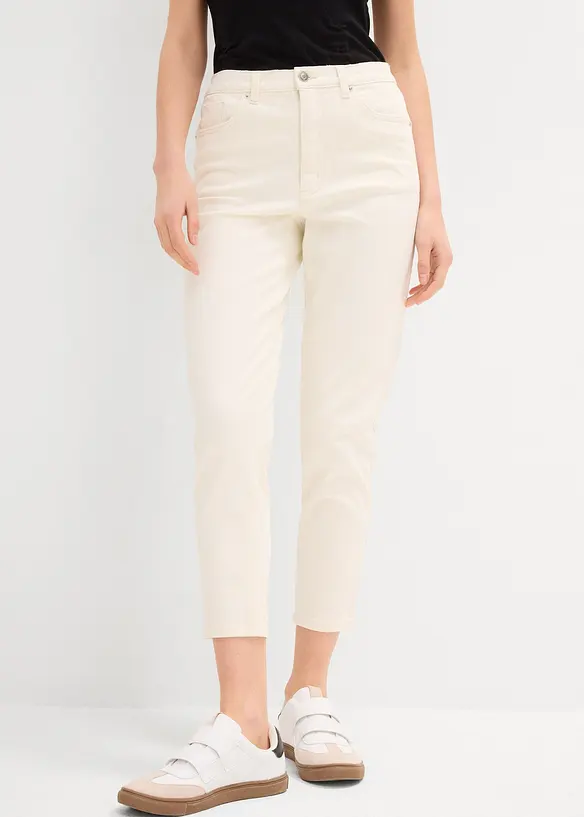 Mom jeans cropped, vita alta, bonprix