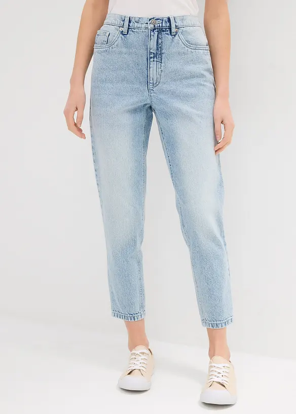 Mom jeans cropped, vita alta, bonprix