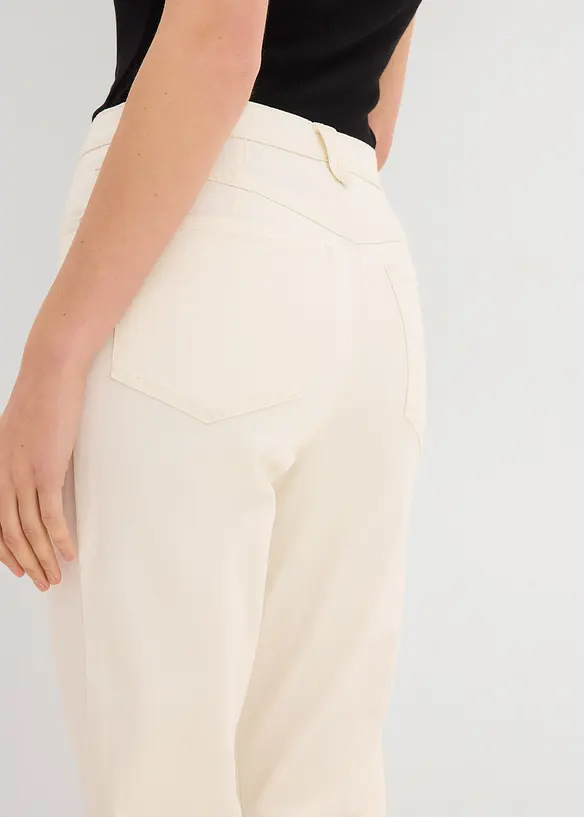 Mom jeans cropped, vita alta, bonprix
