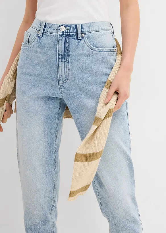 Mom jeans cropped, vita alta, bonprix