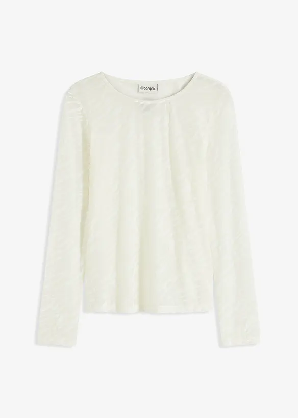 Maglia a maniche lunghe leggermente trasparente, bonprix