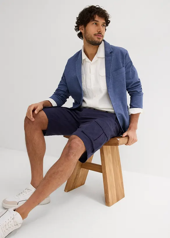 Bermuda cargo in misto lino con cintura, regular fit, bonprix