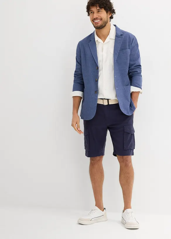 Bermuda cargo in misto lino con cintura, regular fit, bonprix